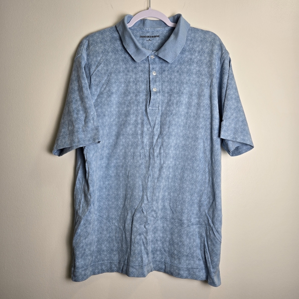 Johnston & Murphy Mens Blue Casual Polo Shirts‎ XL